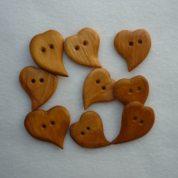 Wooden BUTTONS - HEARTS
